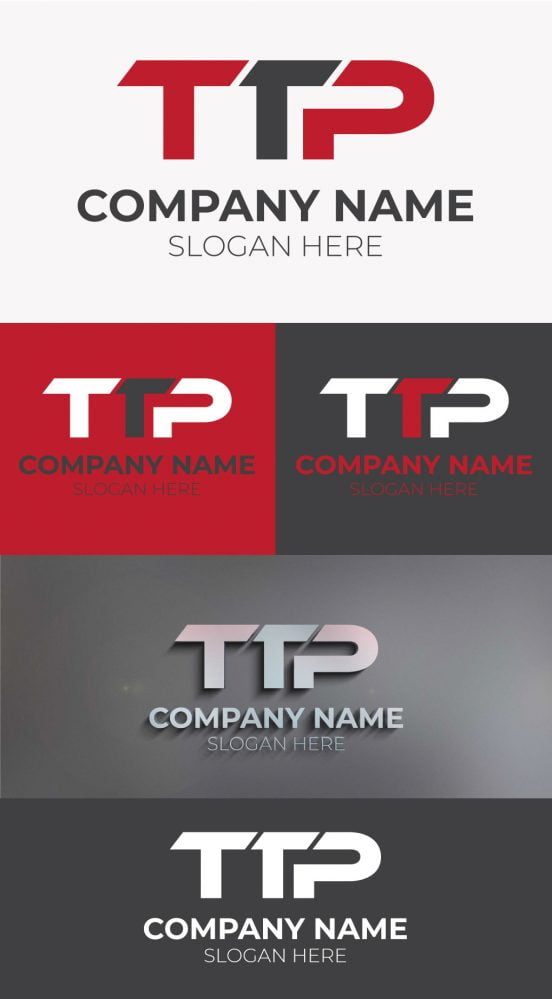 فایل وکتور مونوگرام حرف TTP اولیه - Initial TTP Letter Monogram Vector