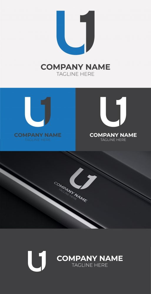 فایل وکتور مونوگرام حرف اول U1 - Initial U1 Letter Monogram Vector