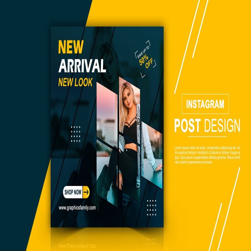 فایل طراحی پست اینستاگرام برای تخفیف فروش فروشگاه - Instagram Post Design for Shop Sale Discount