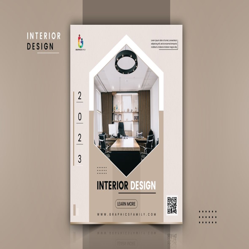 فایل الگوی پست‌های رسانه‌های اجتماعی طراحی داخلی - Interior design social media posts template