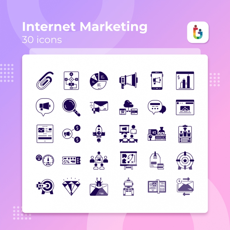 فایل مجموعه آیکون‌های ویژه بازاریابی اینترنتی - Internet Marketing Special Icon Set