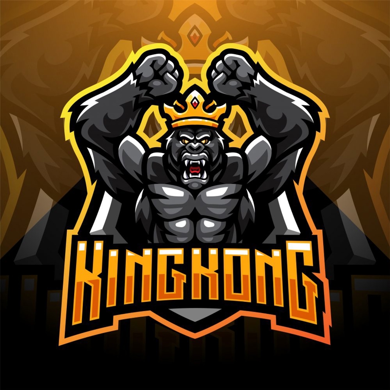 فایل الگوی لوگوی KingKong Esports Mascot - KingKong Esports Mascot Logo Template