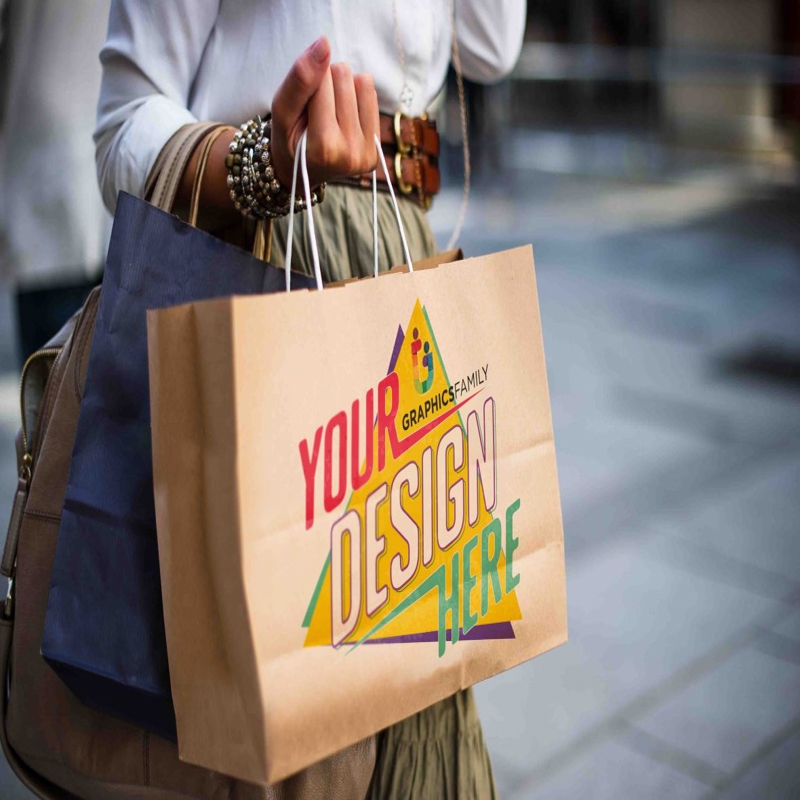 فایل ماک‌آپ کیسه کاغذ کرافت PSD - Kraft Paper Bag Mockup PSD