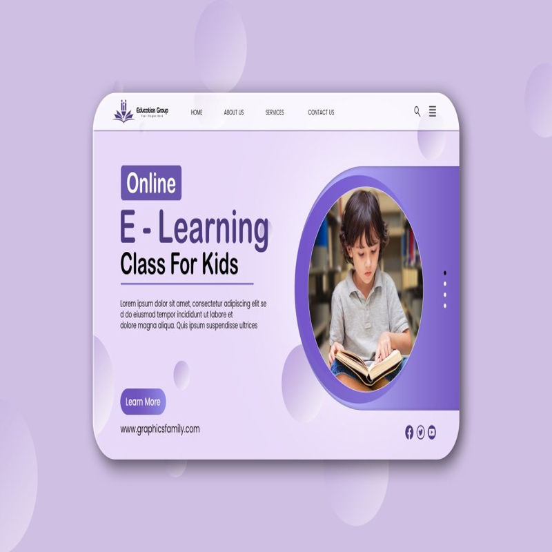 فایل طراحی صفحه فرود (لندینگ پیج) - Landing Page Design E-Learning