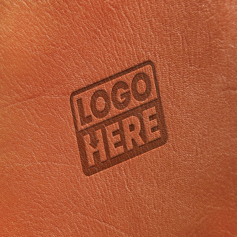 فایل موکاپ لوگو مهر برند چرمی - Leather Brand Stamp Logo Mockup