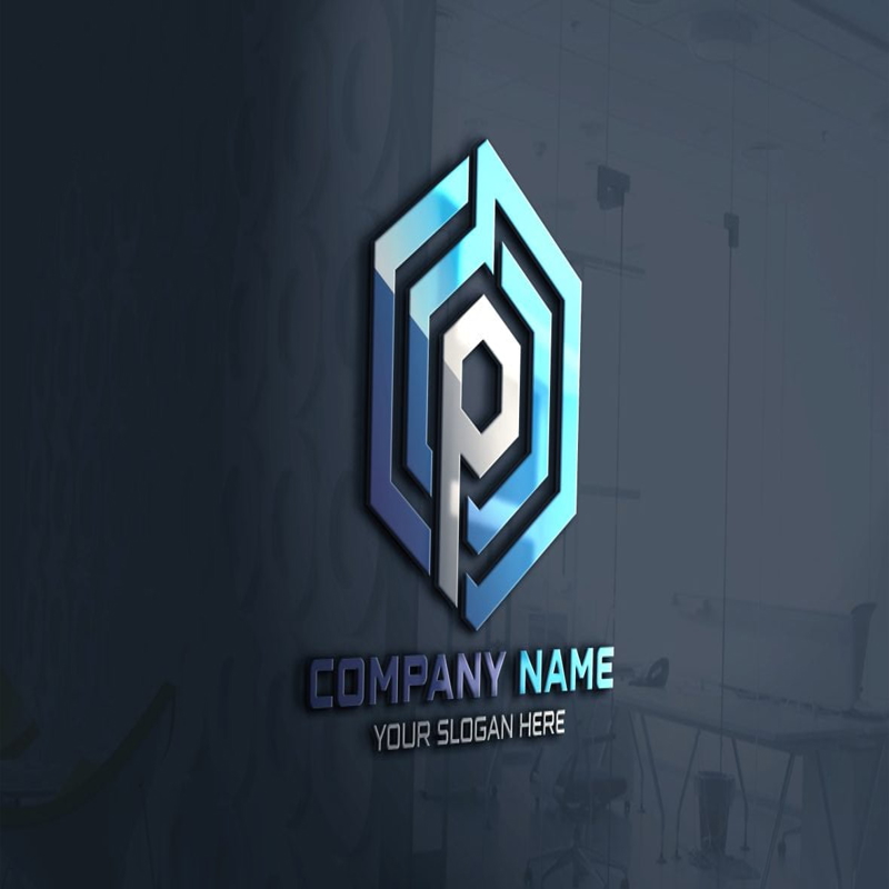 فایل طراحی لوگو حرف P کریپتو کوین بلاکچین - Letter P Crypto Coin Blockchain Logo Design