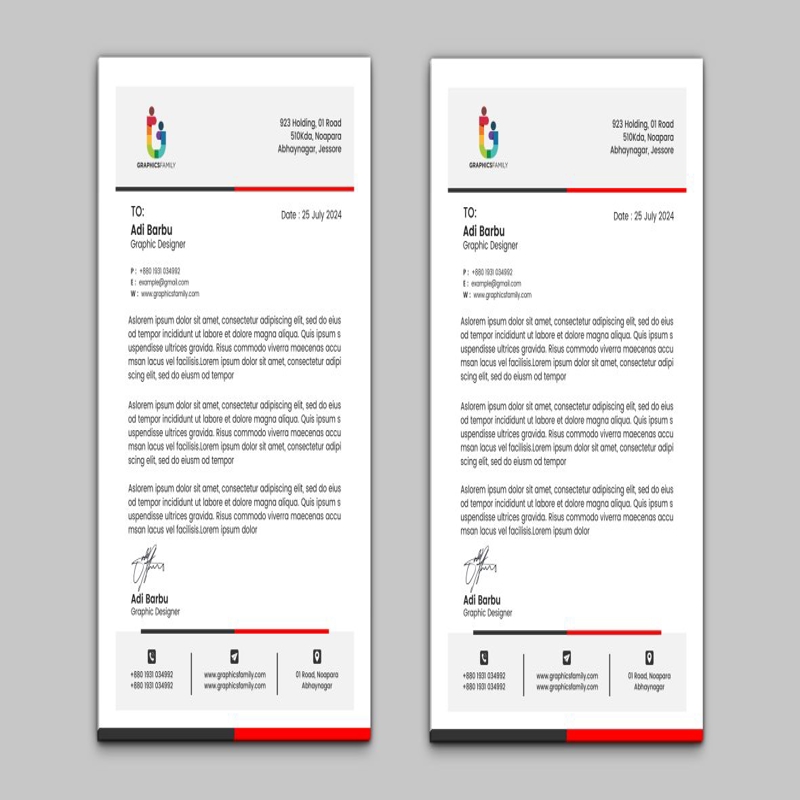 فایل طراحی سربرگ - Letterhead Template Design