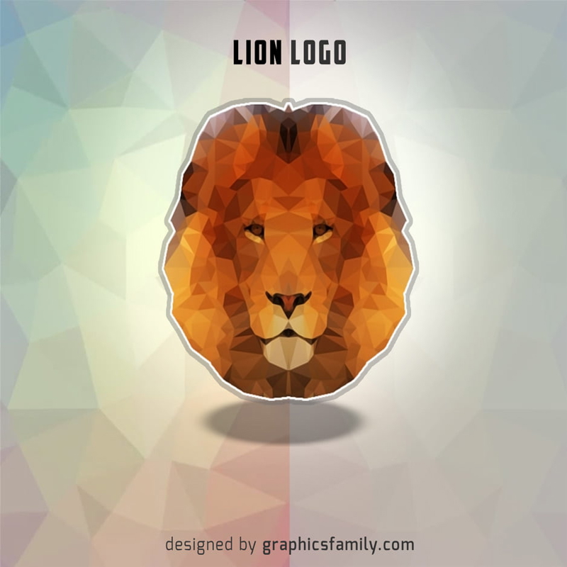 فایل منبع لوگوی Low Poly شیر - Lion Low Poly Logo Source