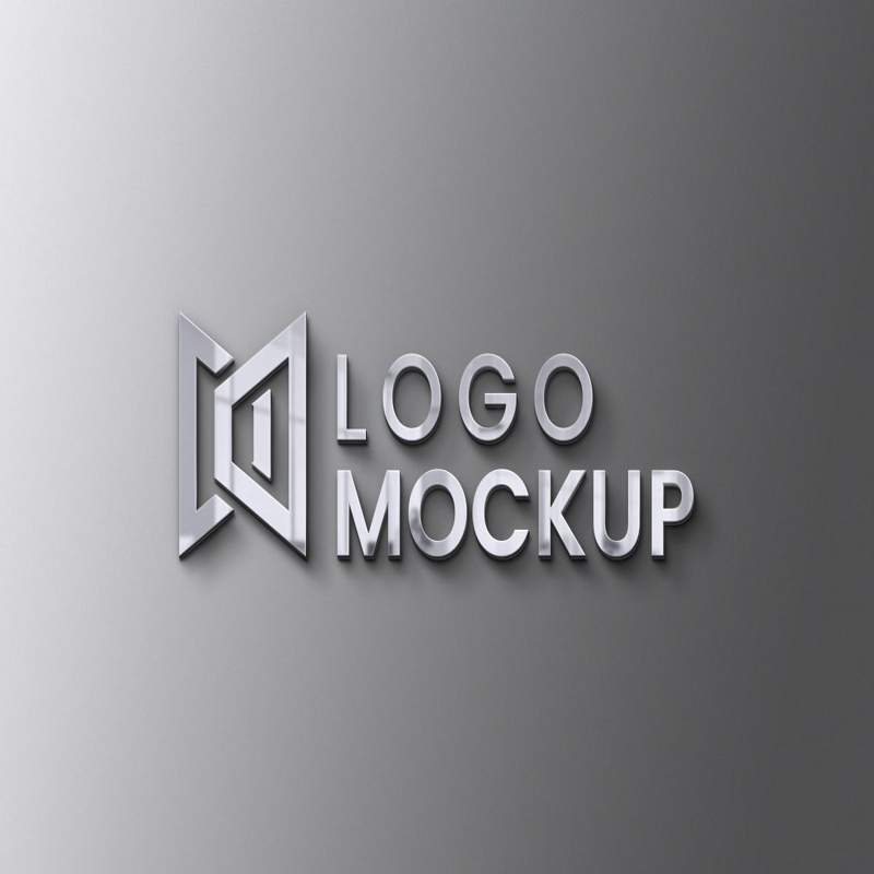 فایل موکاپ لوگو سه بعدی دیوار مدرن - Logo Mockup 3D Modern Wall