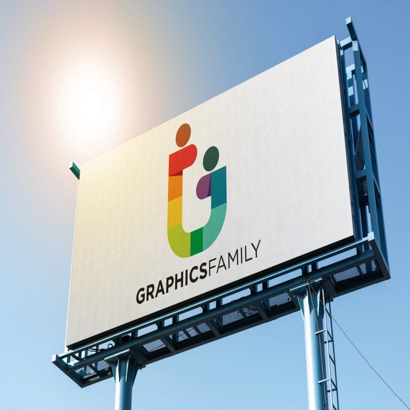 فایل موکاپ لوگو روی بیلبورد بزرگ - Logo Mockup on Big Billboard