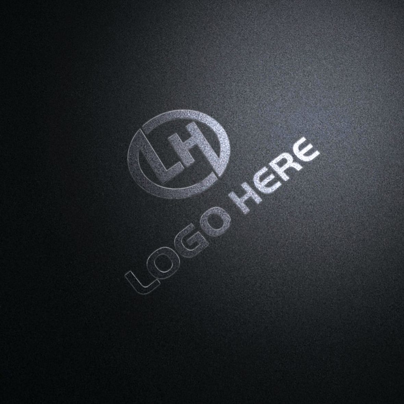فایل موکاپ لوگو روی زمینه مشکی - Logo Mockup on Black Background Texture