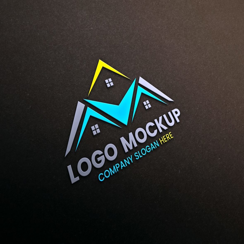 فایل موکاپ لوگو روی زمینه بافت‌دار خاکستری تزئینی - Logo Mockup On Decorative Gray Textured Background