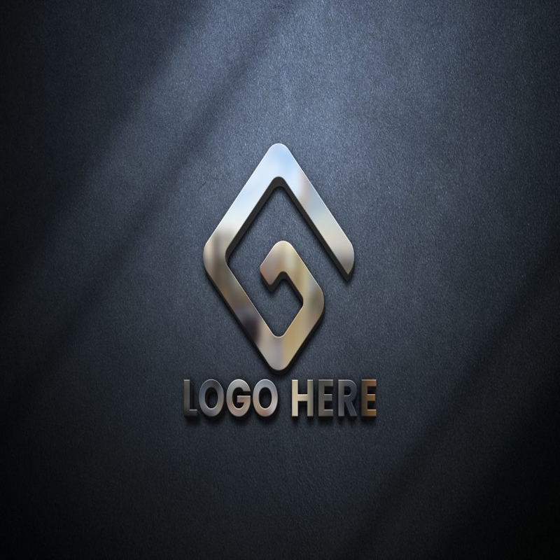 فایل موکاپ لوگو روی دیوار خاکستری - Logo Mockup on Gray Wall