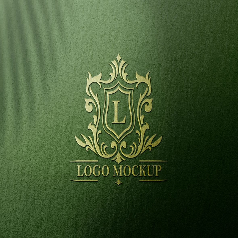 فایل موکاپ لوگو با بافت طلایی لوکس - Logo Mockup Textured Luxury Gold