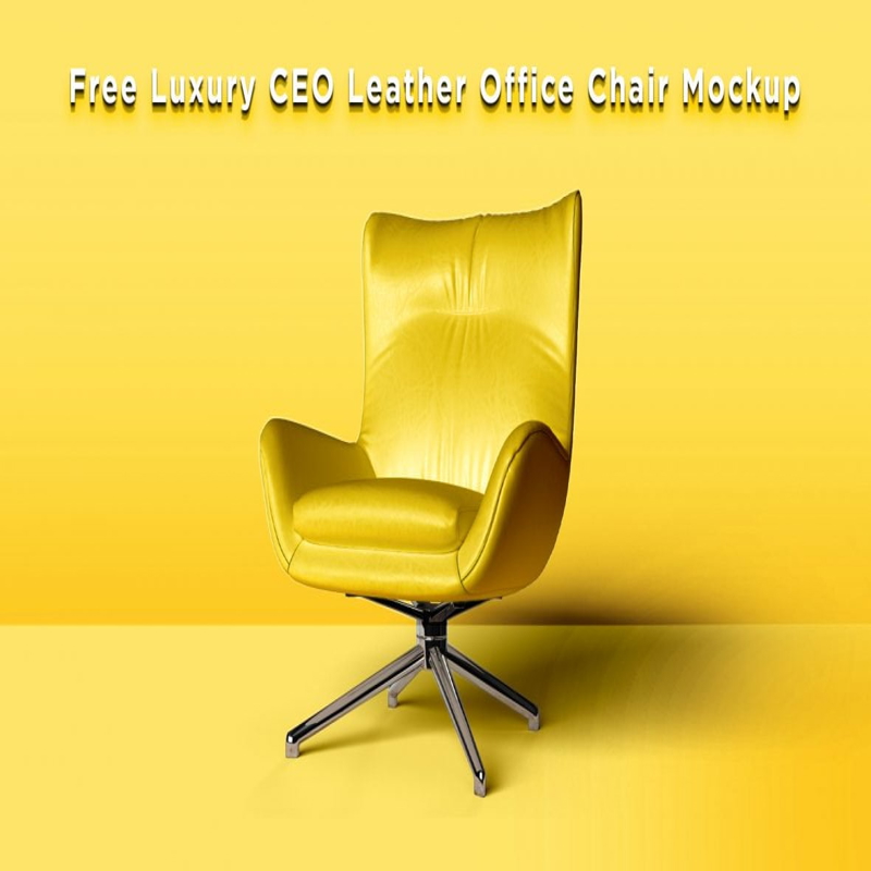 فایل موکاپ صندلی اداری چرمی لوکس مدیرعامل - Luxury CEO Leather Office Chair Mockup
