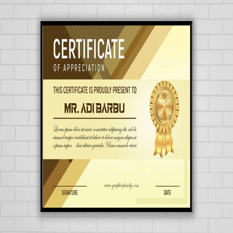 فایل دانلود قالب طراحی گواهینامه لوکس - Luxury Certificate Template Design Download