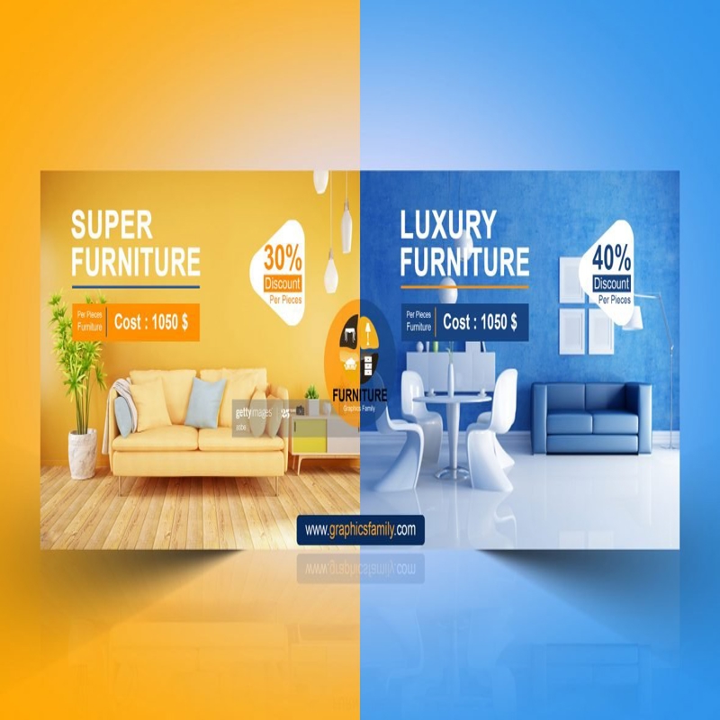 فایل طراحی بنر وب مبلمان لوکس - Luxury Furniture Web Banner Design