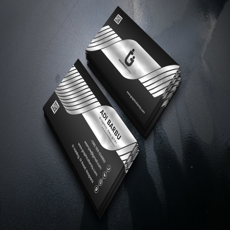 فایل طراحی کارت ویزیت لوکس نقره ای - Luxury Silver Business Card Design