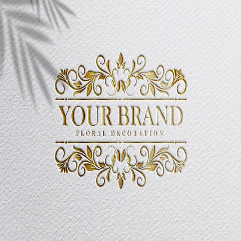 فایل طراحی لوگوی لوکس VIP برای برند شما با تزئینات گلدار - Luxury VIP logo concept design for your brand with floral decoration