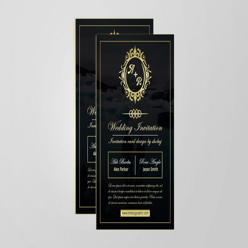 فایل طرح لایه باز کارت دعوت عروسی لوکس با فرمت psd - Luxury Wedding Invitation Card Design Psd Template