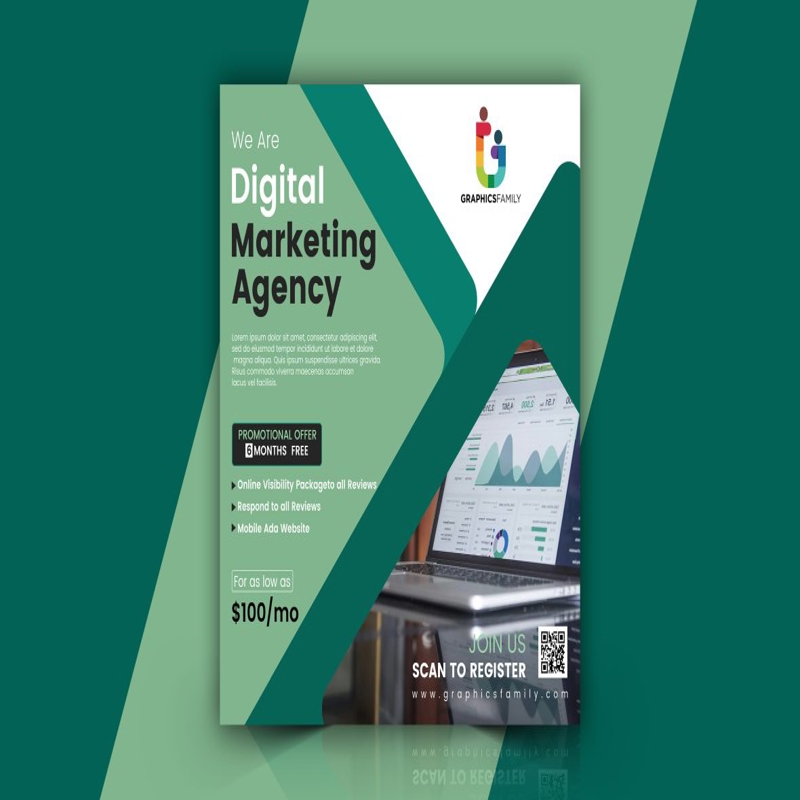 فایل الگوی طراحی پست رسانه‌های اجتماعی آژانس بازاریابی - Marketing agency social media post design template
