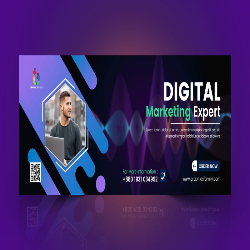 فایل قالب بنر و کاور صفحه فیسبوک برای بازاریابی - marketing Facebook cover and page banner template