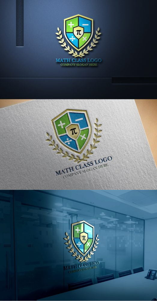 فایل قالب PSD طراحی لوگو آموزش ریاضی - Math Tutorial Logo Design PSD Template
