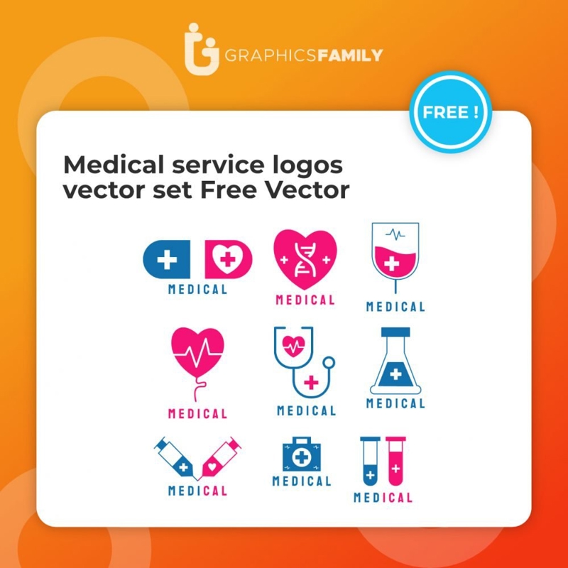 فایل وکتور لوگو پزشکی وکتور آرم ... - Medical service logos vector set Vector