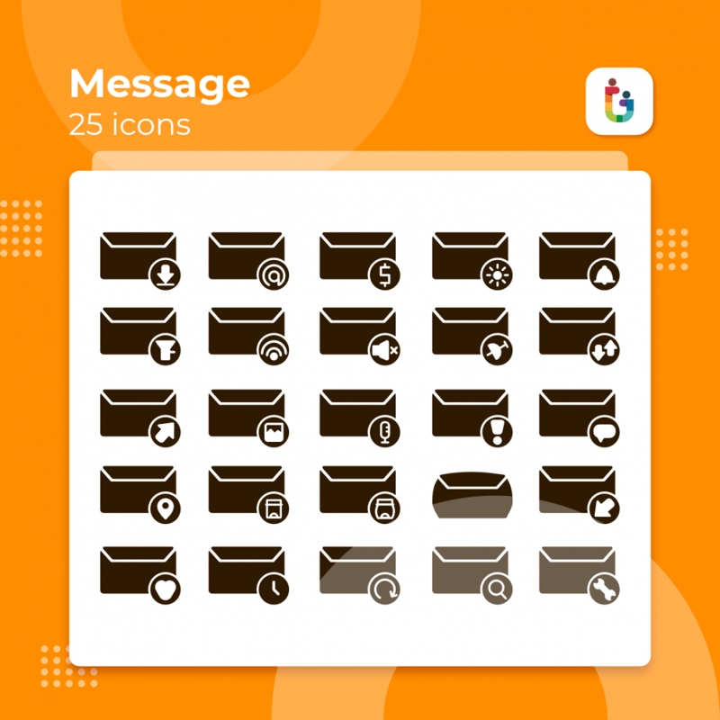 فایل بسته آیکون مفهومی پیام - Message Concept Icon Pack