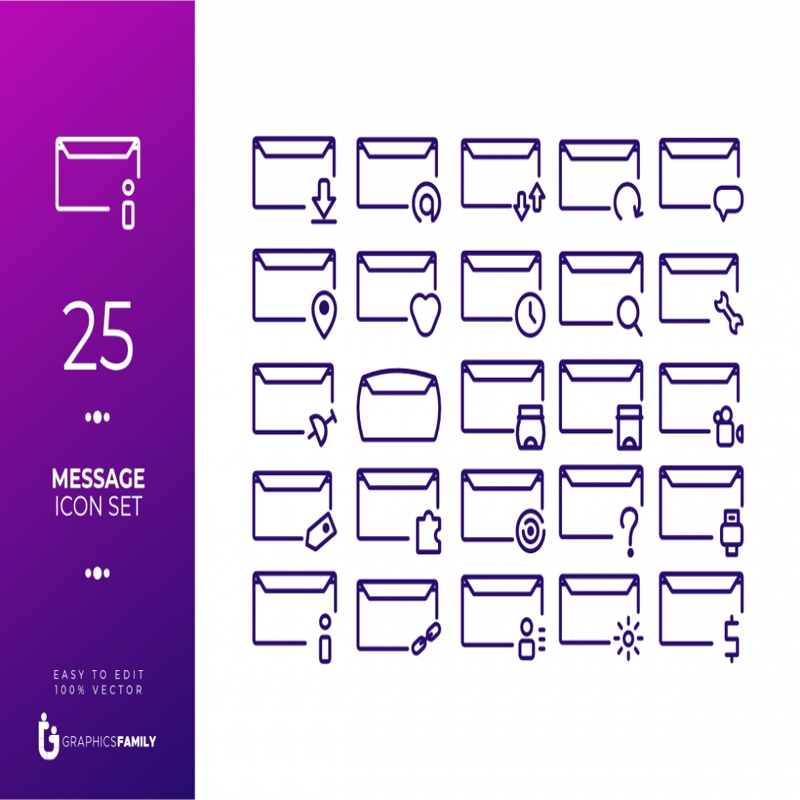فایل مجموعه آیکون پیام - Message Icon set