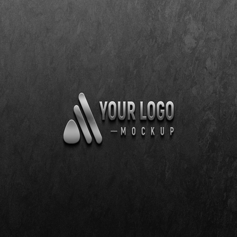 فایل موکاپ لوگو فلزی - Metal Signage Logo Mockup