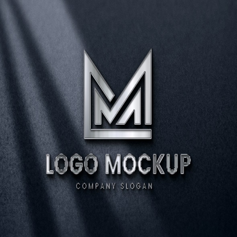 فایل موکاپ لوگوی سه بعدی دیوار آینه‌ای - Mirrored 3D wall logo mockup