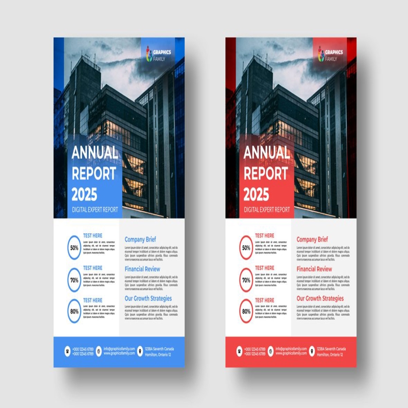 فایل طراحی قالب بروشور کسب و کار گزارش سالانه مدرن - Modern Annual Report Business Flyer Template Design