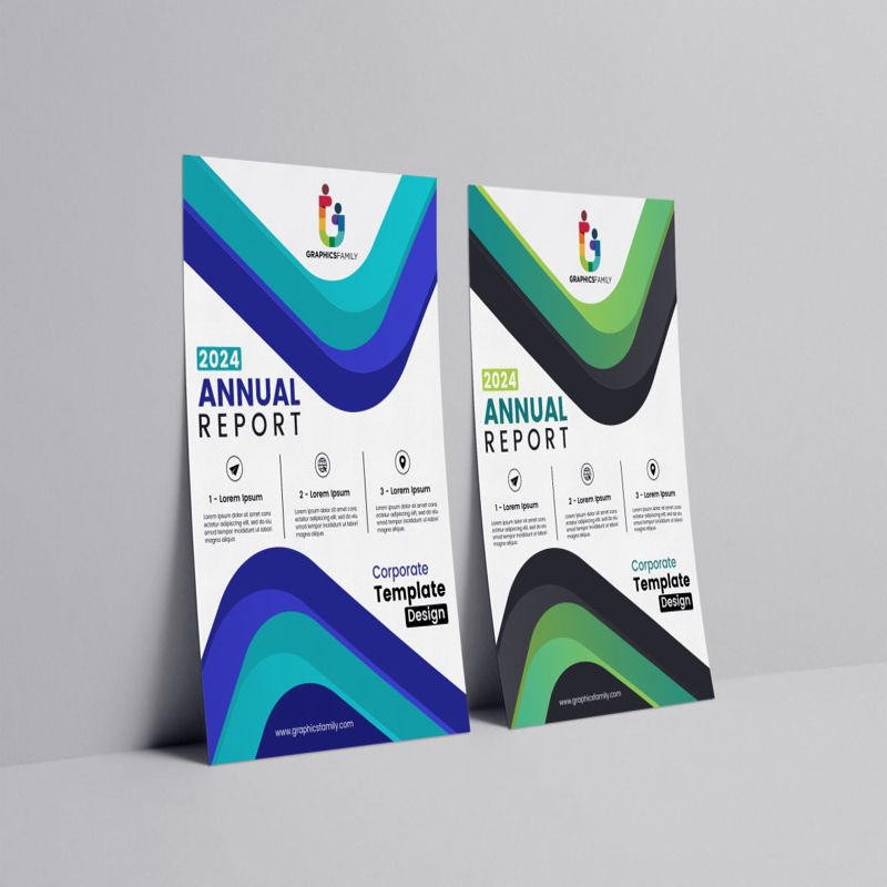 فایل قالب طراحی گزارش سالانه مدرن با مفهوم تصویر برداری - Modern annual report design template concept vector image