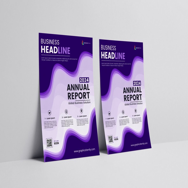 فایل قالب طراحی گزارش سالانه مدرن تصویر برداری - Modern annual report design template vector image