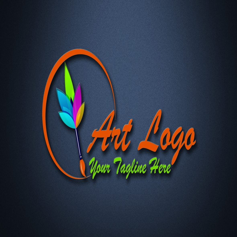 فایل قالب PSD طراحی لوگو هنر مدرن - Modern Art Logo Design PSD Template