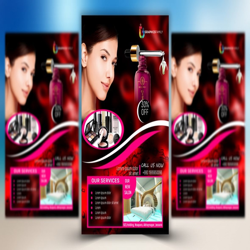 فایل الگوی طراحی بروشور سالن زیبایی مدرن - Modern Beauty Parlor Flyer Design Template