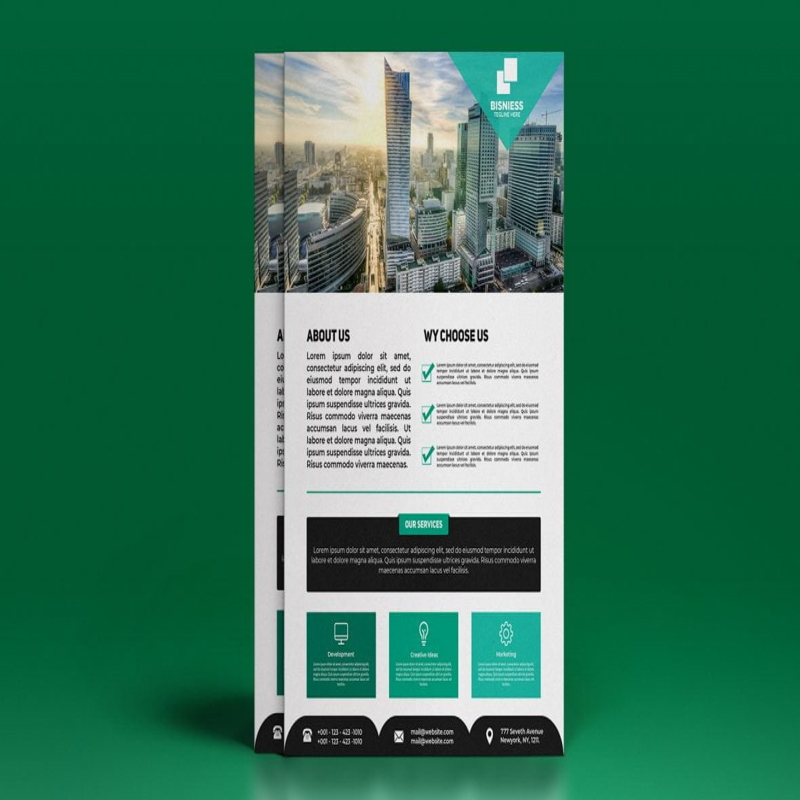 فایل طراحی بروشور مدرن سیاه و سبز - Modern Black&Green Flyer Design