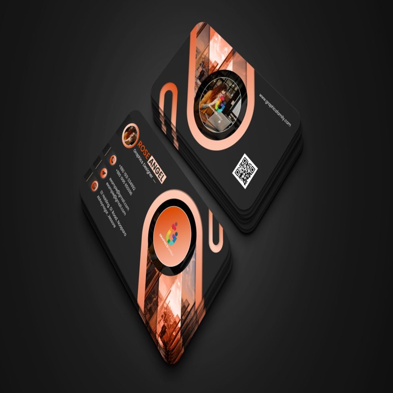 فایل طراحی کارت ویزیت مدرن با پس زمینه مشکی - Modern Business Card Design with Black Background