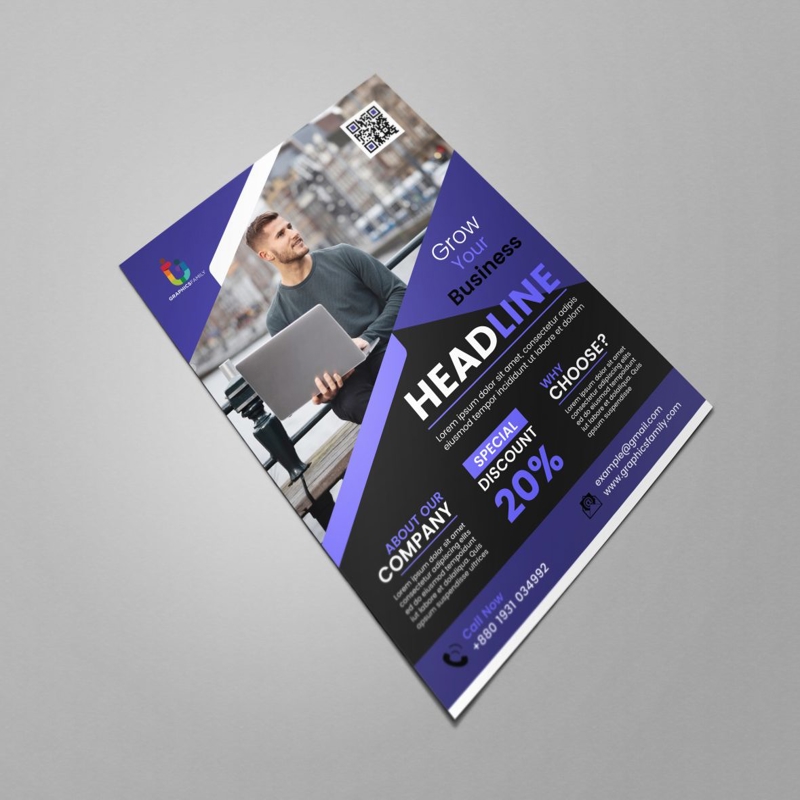 فایل طراحی بروشور تجاری مدرن - Modern Business Flyer Design