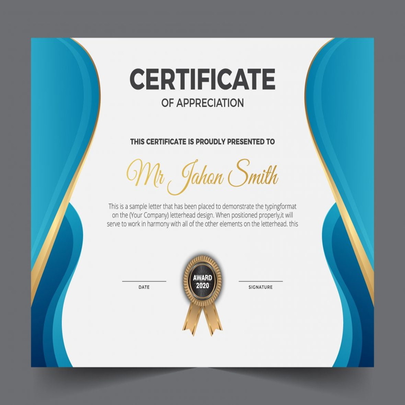 فایل الگوی طراحی گواهینامه جایزه مدرن، تصویر برداری - Modern certificate award template design vector illustration