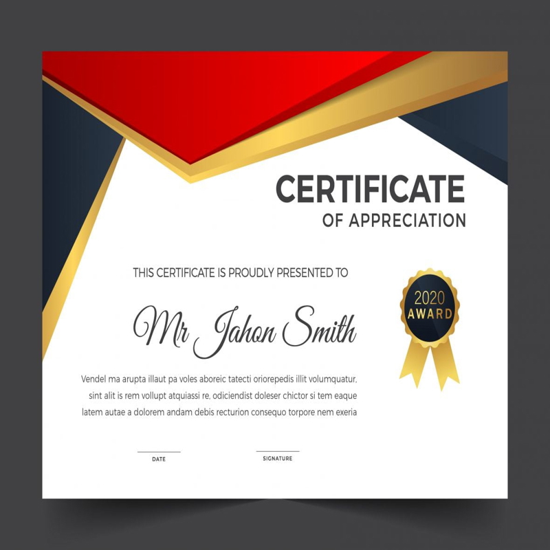 فایل الگوی مدرن گواهی موفقیت - Modern certificate of achievement template