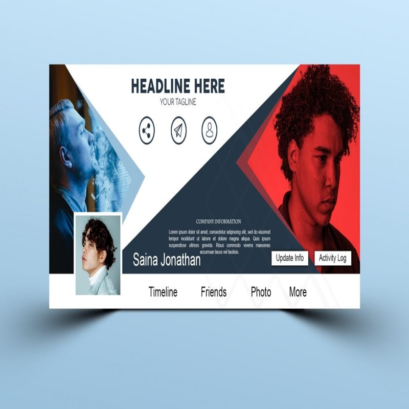 فایل طراحی کاور فیسبوک شرکت مدرن - Modern Company Facebook Cover Design