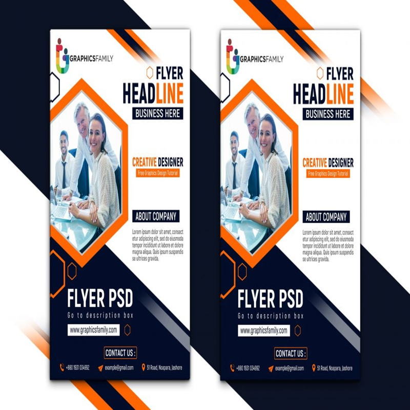 فایل الگوی بروشور مدرن شرکت - Modern Company Flyer Template