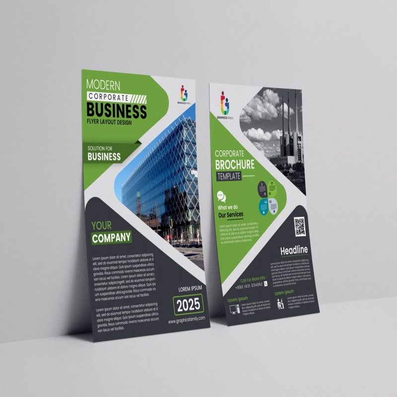 فایل قالب طراحی بروشور تجاری مدرن شرکتی - Modern corporate business flyer layout design template