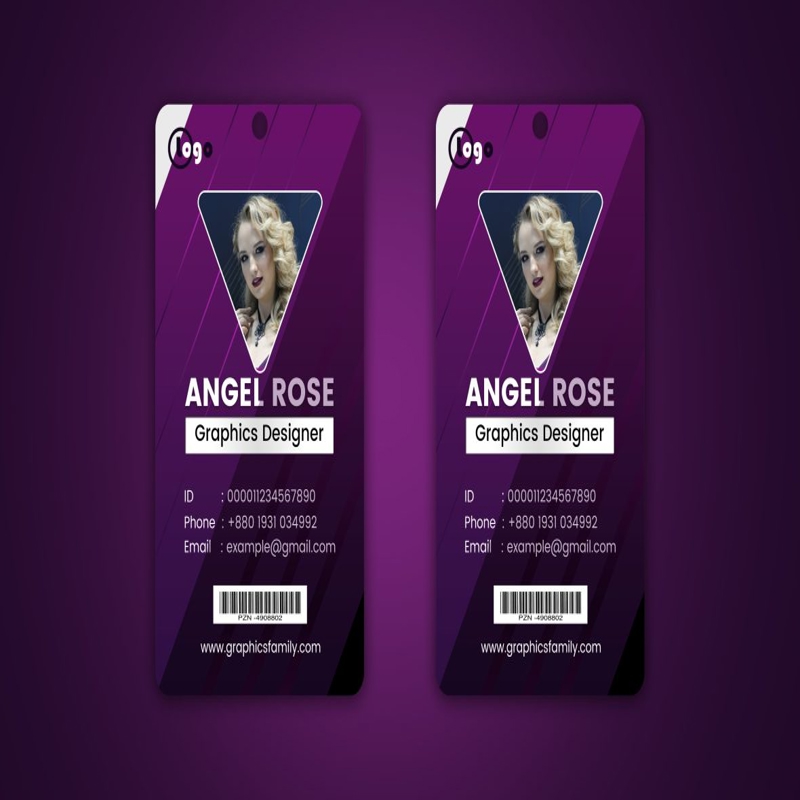 فایل طراحی کارت شناسایی مدرن با رنگ بنفش - Modern Id Card Design with Purple Color