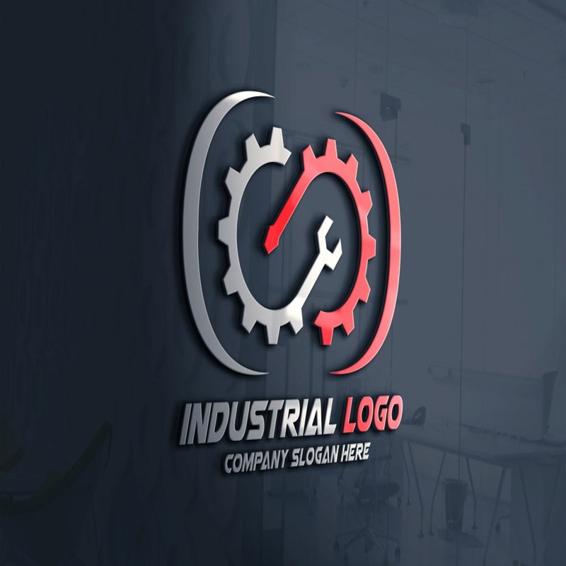 فایل الگوی طراحی لوگو صنعتی مدرن - Modern Industrial Logo Design Template