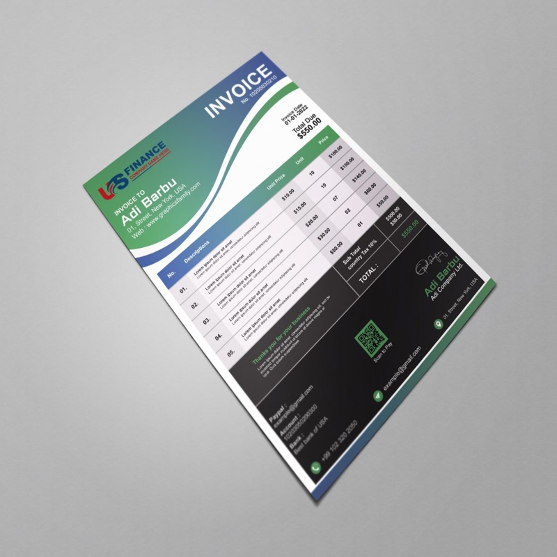 فایل الگوی فاکتور مدرن - Modern Invoice Template