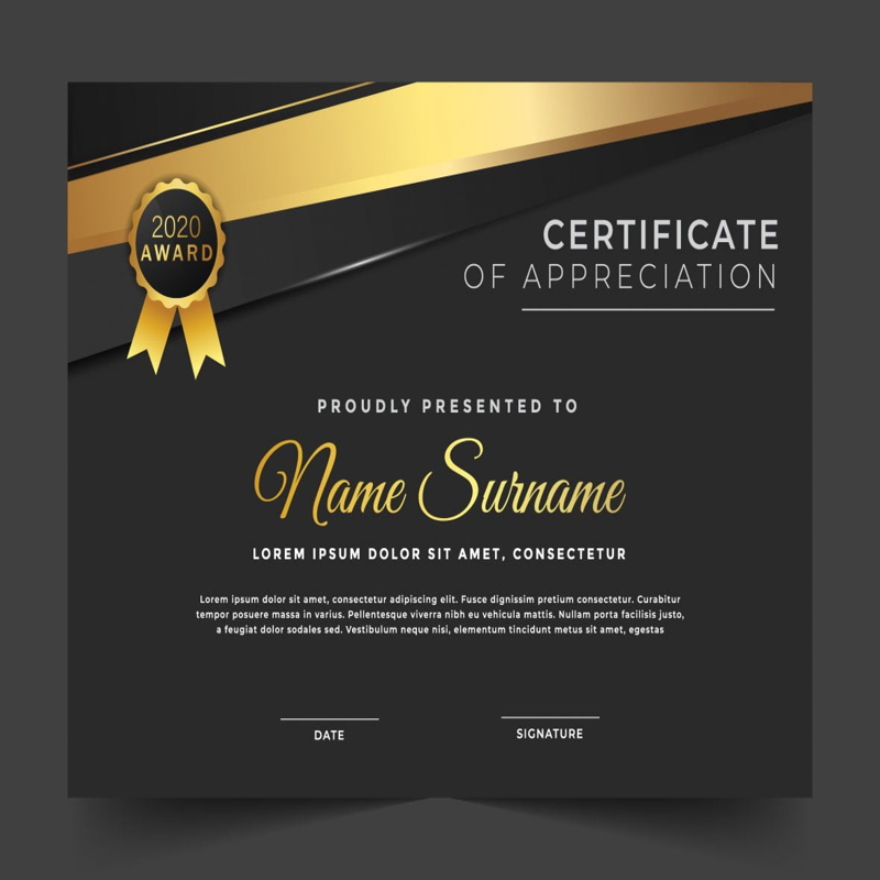 فایل طراحی الگوی دیپلم لوکس مدرن - Modern luxury diploma template design