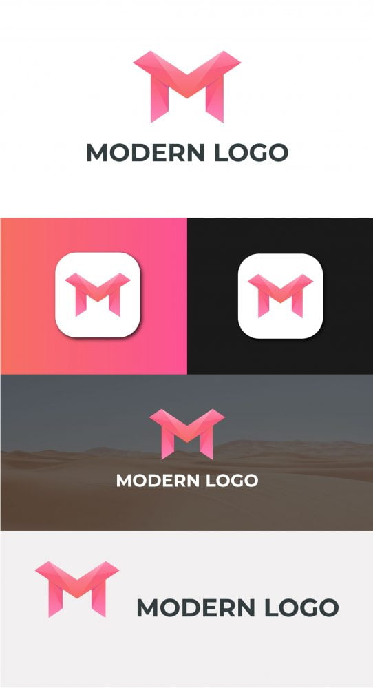 فایل لوگوی مدرن با حرف M - Modern M letter logo